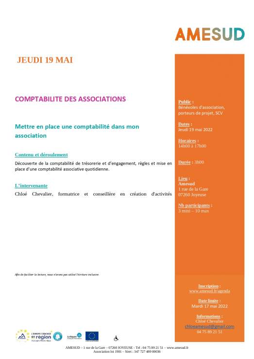 Comptabilité des associations - Mettre en place une comptabilité dans mon association - Joyeuse (07)