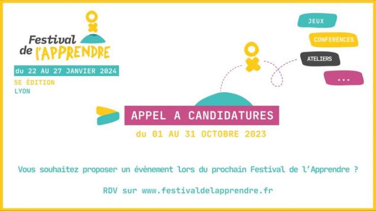 Appel à candidatures du Festival de l'Apprendre 2024 