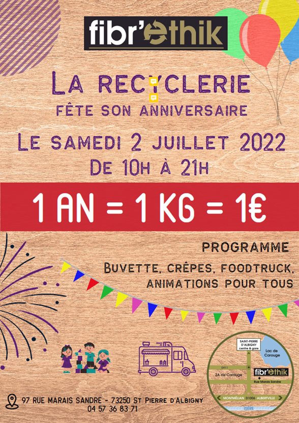Fête des 1 an de la recyclerie – Saint-Pierre-d&rsquo;Albigny (73)