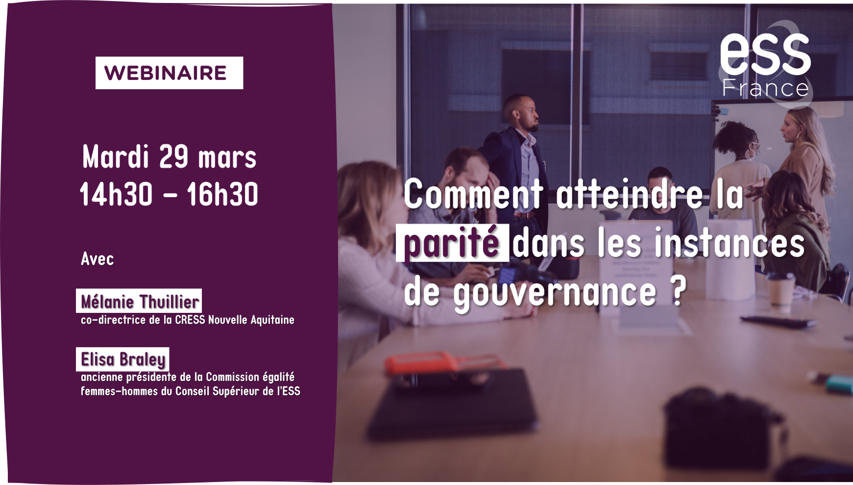 Webinaire : la parité dans les instances de gouvernance de structures de l&rsquo;ESS